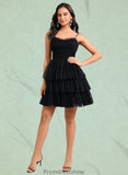 Alessandra Ball-Gown/Princess Scoop Short Tulle Homecoming Dress With Pleated Ruffle STKP0025648