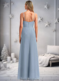 Susanna A-line V-Neck Floor-Length Chiffon Bridesmaid Dress STKP0025726