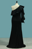 2024 Evening Dresses One Sleeve Mermaid Satin PLJ8NR8H