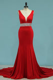 2024 New Arrival Prom Dresses Mermaid V Neck P4Q9P3SY