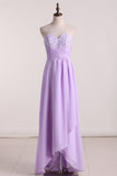 2024 A Line Bridesmaid Dresses Sweetheart Asymmetrical Chiffon With P3MJCMJ7