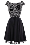 2024 Chiffon Homecoming Dresses Scoop Beaded Bodice Short/Mini PBPP66EX