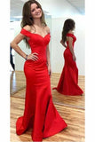 2024 Evening Dresses Off The Shoulder Satin Open Back Sweep P9642GZJ