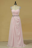 2024 Chiffon Off The Shoulder A Line Prom Dresses With Ruffles And PXSRT5KH