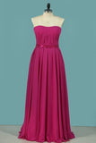 2024 A Line Strapless Bridesmaid Dresses PBQQ5E3H