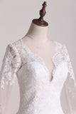 2024 A Line Scoop Long Sleeves Wedding Dresses Tulle With PEKX1D2G