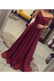 2024 Evening Dresses A Line Off The Shoulder Elastic Satin PNKJELY2