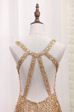 2024 Luxury Mermaid Chiffon Beaded Bodice Straps Prom Dresses With PLS1A1EY