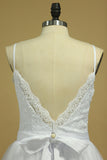 Wedding Dresses Spaghetti Straps Tulle With Applique And STKPFGDEMAQ