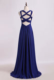 2024 Halter Prom Dresses A Line Floor PHJZYG9E