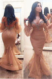 Mermaid 3/4 Sleeves Off Shoulder Beading Floor Length Plus Size Prom Dresses