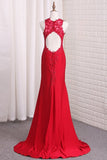 2024 Open Back Straps Mermaid Prom Dresses PELPKJRY