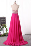 2024 Halter Prom Dresses A Line Chiffon Beaded Bodice PC9GSLS8