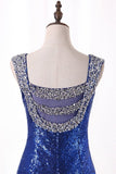 2024 Bling Bling Evening Dresses Mermaid V Neck Sequins Lace With Rhinestones PQ52Z6EE