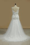 2024 A Line Wedding Dresses Spaghetti Straps Beaded P1GK4GS7