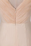 2024 Chiffon A Line V Neck Ruffled Bodice Bridesmaid Dresses Floor PKBMHQ4X