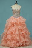 2024 Quinceanera Dresses Sweetheart Ball Gown With Beads PH9S21DE