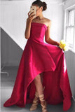 2024 A Line Strapless Prom Dresses Satin Asymmetrical PGN6LRBM