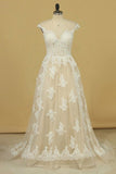 2024 Court Train Scoop A Line Wedding Dresses Tulle With PTDPHEYM