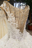 2024 Ball Gown Wedding Dresses Court Train Bateau Top PRSAKKG6