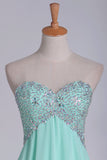 2024 A Line Chiffon Sweetheart Open Back Beaded Bodice Prom P66HRKA4