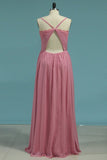 2024 A Line Bridesmaid Dresses Spanghetti Straps Chiffon P86RB9CM