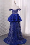 2024 Luxurious Lace Off The Shoulder Mermaid Prom Dresses P56S1YCR