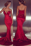 2024 Concise Sweetheart Mermaid/Trumpet Evening Dresses Elastic Satin Court PNPZX257