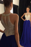 2024 Sexy Chiffon Scoop-Neck A Line Prom Dresses Zipper P8F7GCKF