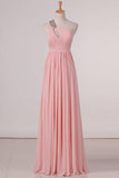 2024 Chiffon One Shoulder Bridesmaid Dresses With Beads And Ruffles A PZ3RQ2K2