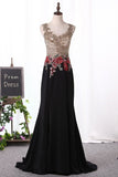 2024 Mermaid Prom Dresses Scoop Spandex With Beads&Appliques PHGN7Z9L