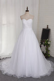 2024 A Line Sweetheart Wedding Dresses Organza PMT2MD6Z