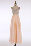 V-Neck Prom Dresses Long Prom Dresses Chiffon Evening