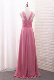 2024 Chiffon Bridesmaid Dresses Scoop A Line Floor Length With Ruffles PXP3N8YE