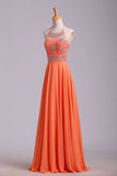 2024 Halter Prom Dress Beaded Bodice A Line Chiffon Long Chic PT8RBY9K