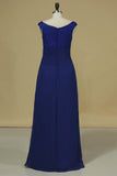 2024 Floor Length Scoop Sheath Mother Of The Bridal Dresses Chiffon & P9Q222K9