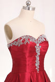 2024 A Line Sweetheart Evening Gown With Beads And Ruffles PX43A7CJ