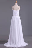 2024 Prom Dresses Scoop A Line Chiffon With Beads And Ruffles