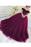 2024 Ball Gown Off The Shoulder Prom Dresses Tulle With P4K9PQTK