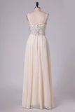 2024 A Line Spaghetti Straps Chiffon With Beading Floor Length Prom PEBRKXY9