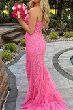 Strapless Long Mermaid Prom Dress with Slit