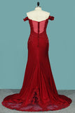 2024 Mermaid Prom Dresses Off The Shoulder Spandex PRLHABKT