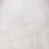 Ivory Multi-layered Tulle Ruffled Satin Flower Girl Dresses With Champagne Bow Front and Back