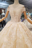 2024 Off-The-Shoulder Ball Gown Lace Lace Up Back Royal Train PP6JNDH6