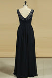 2024 A Line Scoop With Embroidery Bridesmaid P2M67RDD