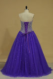 2024 Tulle Ball Gown Sweetheart With Beading Quinceanera PJ5KM3G6