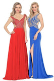 2024 Chiffon Straps Beaded Bodice A Line Open Back Sweep Train P96K35RT