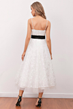 White Lace Midi Prom Dress