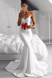 2024 Mermaid Spaghetti Straps Prom Dresses Satin & Lace P5263RS1