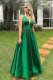 2024 A Line Straps Open Back Taffeta Prom Dresses PGEHKNAF